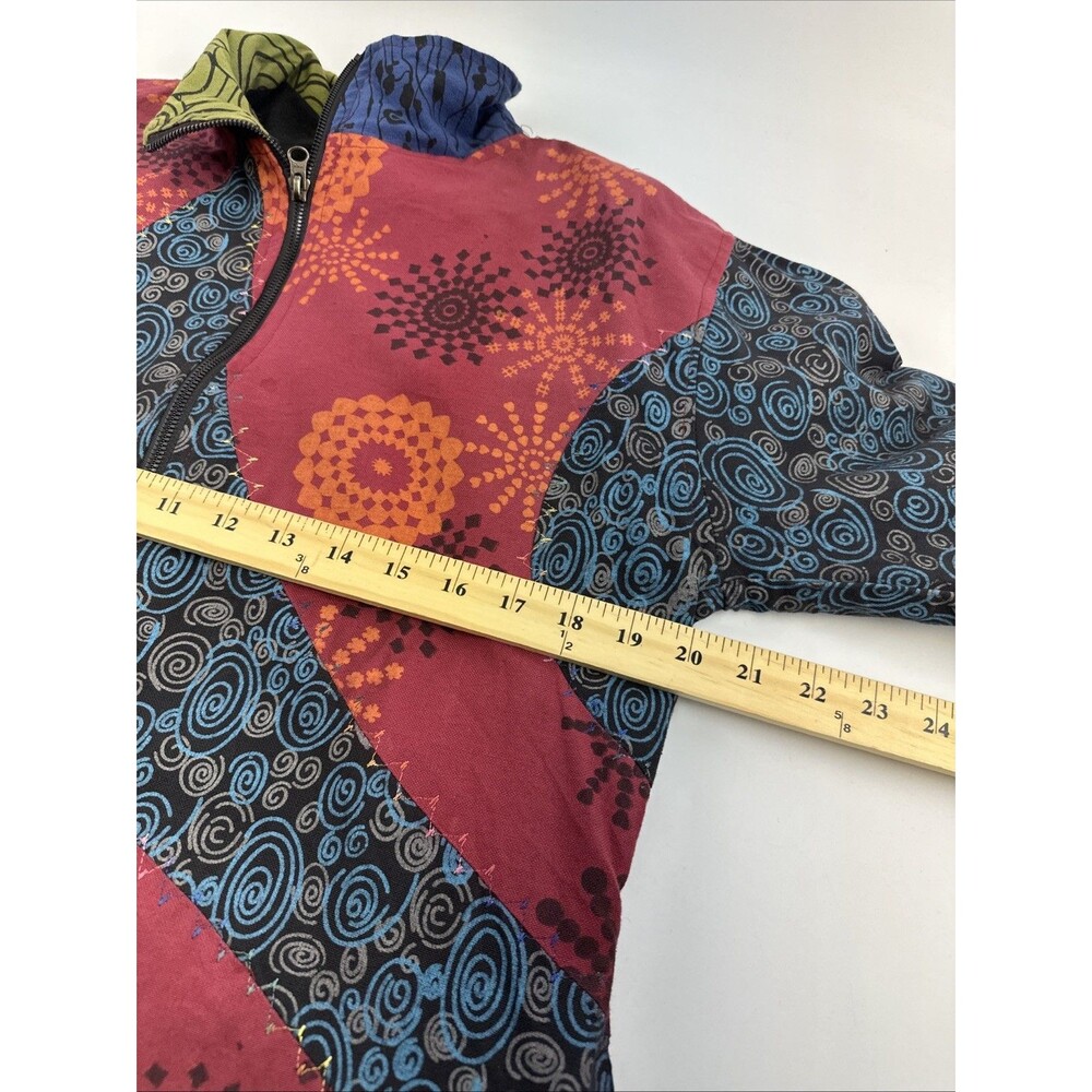 Cotton Patchwork Full Zip Jacket Collared Fleece … - image 12